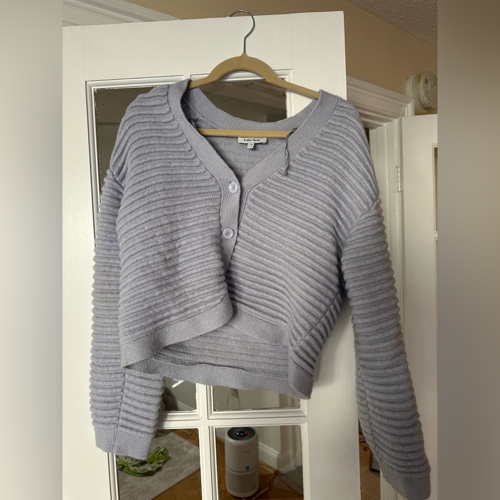 & Other Stories Lavender Ribbed Cardigan